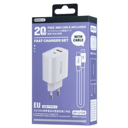 Remax RP-U120 20W 3pin Dock with Lightning Cable
